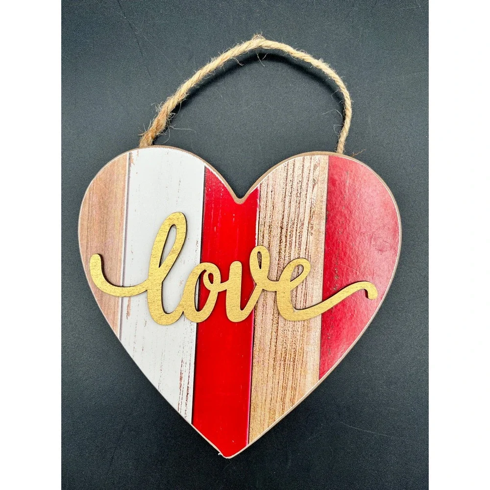 Valentine's Day Wooden Wall Decor Bundle Mason‎ Jar Vintage Heart Signs 3pc Set
